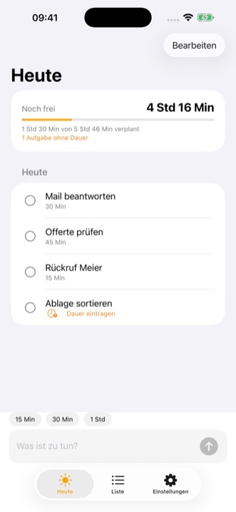 xDay: Heute-Ansicht