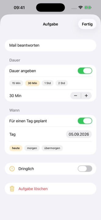 xDay: Aufgabe bearbeiten
